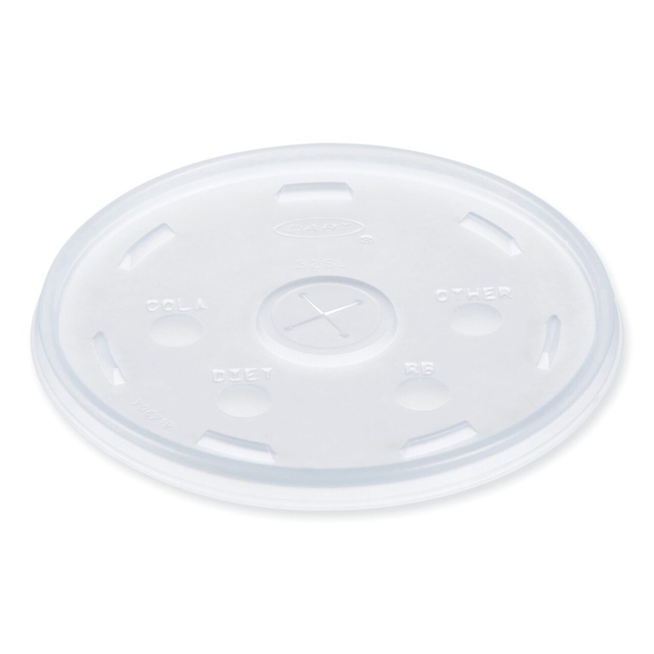 Dart Plastic Lids for Foam Cups and Containers Fits 32 oz./44 oz./60 oz. Hot Cups - Translucent (1000/Carton)
